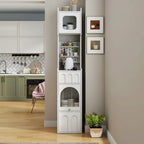 GDFStudio Edmund Modern 70.87'' Tall Storage Cabinet with 2 Drawers and Glass Doors