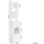 Meuble de rangement haut avec 2 tiroirs et portes vitrées – 180 cm H x 35 cm l x 35 cm P