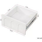 Meuble de rangement haut avec 2 tiroirs et portes vitrées – 180 cm H x 35 cm l x 35 cm P