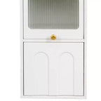 Meuble de rangement haut avec 2 tiroirs et portes vitrées – 180 cm H x 35 cm l x 35 cm P