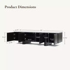 Meuble TV bas 63" avec 4 portes à ouverture par pression pour téléviseurs jusqu'à 68" – 15,75" H x 63" L x 15,75" P, Noir mat