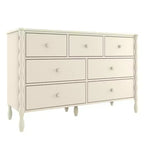 Commode enfant à 7 tiroirs en pin massif avec pieds fuseau et poignées rondes – 52" L x 18.5" P x 33.5" H