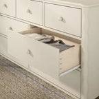 Commode enfant à 7 tiroirs en pin massif avec pieds fuseau et poignées rondes – 52" L x 18.5" P x 33.5" H