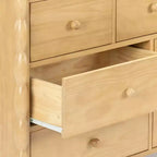 Commode enfant à 7 tiroirs en pin massif avec pieds fuseau et poignées rondes – 52" L x 18.5" P x 33.5" H