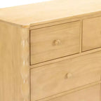 Commode enfant à 7 tiroirs en pin massif avec pieds fuseau et poignées rondes – 52" L x 18.5" P x 33.5" H