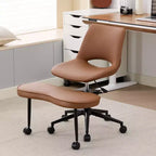 Chaise de sol à pieds croisés avec base pivotante et soutien lombaire