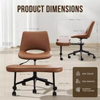 Chaise de sol à pieds croisés avec base pivotante et soutien lombaire