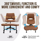 Chaise de sol à pieds croisés avec base pivotante et soutien lombaire