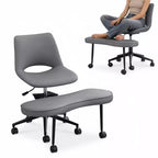 Chaise de sol à pieds croisés avec base pivotante et soutien lombaire