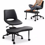 Chaise de sol à pieds croisés avec base pivotante et soutien lombaire