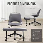Chaise de sol à pieds croisés avec base pivotante et soutien lombaire