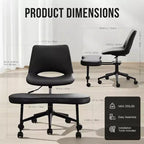 Chaise de sol à pieds croisés avec base pivotante et soutien lombaire
