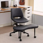 Cross-Legged Lounge Chair Ergonomic, High Lumbar Support, Adjustable Height, 360 Swivel, Criss Cross Seat, Wheels, for Meditation, Yoga, ADHD