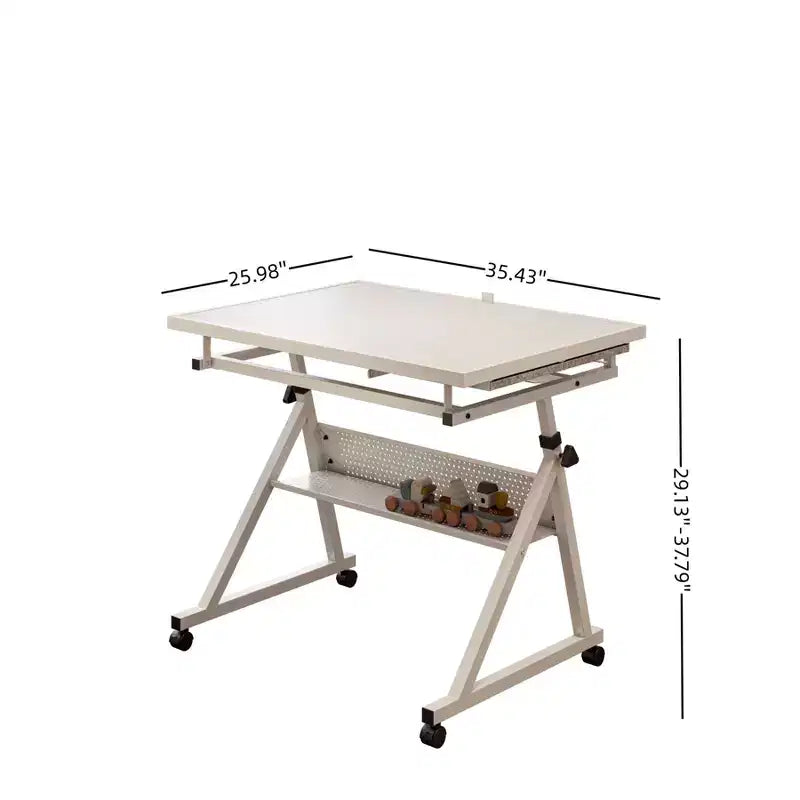 Table de puzzle ajustable avec 4 tiroirs de tri – 89,94 cm (L) x 66 cm (P), Hauteur 73,9-96 cm