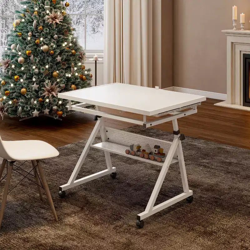 Table de puzzle ajustable avec 4 tiroirs de tri – 89,94 cm (L) x 66 cm (P), Hauteur 73,9-96 cm