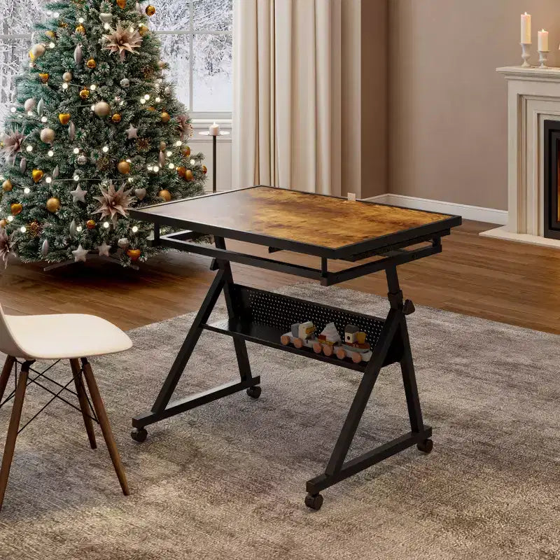 Table de puzzle ajustable avec 4 tiroirs de tri – 89,94 cm (L) x 66 cm (P), Hauteur 73,9-96 cm