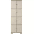 Meuble de rangement haut de style campagnard avec 8 portes et 4 étagères – 183 cm (H) x 62 cm (L) x 31 cm (P)