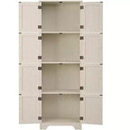 Meuble de rangement haut de style campagnard avec 8 portes et 4 étagères – 183 cm (H) x 62 cm (L) x 31 cm (P)