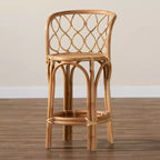 Tabouret de bar en rotin naturel, hauteur comptoir – Assise 45,5 cm l x 45,5 cm P, Hauteur fixe 66 cm