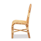 Fauteuil d'appoint en rotin naturel avec dossier en boucle – 95 cm H x 46 cm L x 57 cm P