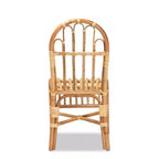 Fauteuil d'appoint en rotin naturel avec dossier en boucle – 95 cm H x 46 cm L x 57 cm P