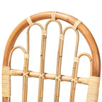 Fauteuil d'appoint en rotin naturel avec dossier en boucle – 95 cm H x 46 cm L x 57 cm P