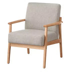 Lifestorey Beaumont Upholstered Solid Wood Frame Accent Chair Natural/Beige