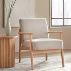 Fauteuil d'appoint rembourré Mid-Century avec cadre en bois massif – 31" H x 25,5" L x 29,5" P