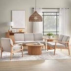 Fauteuil d'appoint rembourré Mid-Century avec cadre en bois massif – 31" H x 25,5" L x 29,5" P