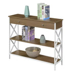 Console avec 1 tiroir et 2 étagères – 100 cm (L) x 30 cm (l) x 80 cm (H), cadre en métal