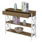 Console avec 1 tiroir et 2 étagères – 100 cm (L) x 30 cm (l) x 80 cm (H), cadre en métal