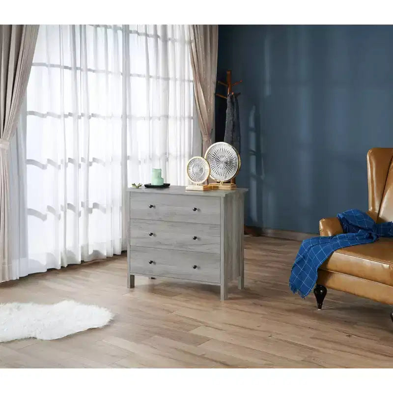 Commode à 3 tiroirs avec glissières métalliques et dispositif anti-basculement – 74 cm (H) x 85 cm (l) x 40 cm (P)