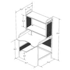Bureau de jeu en maille et bois avec étagère de rangement ouverte – 146 cm H x 74,4 cm L x 89,9 cm P
