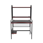 Bureau de jeu en maille et bois avec étagère de rangement ouverte – 146 cm H x 74,4 cm L x 89,9 cm P