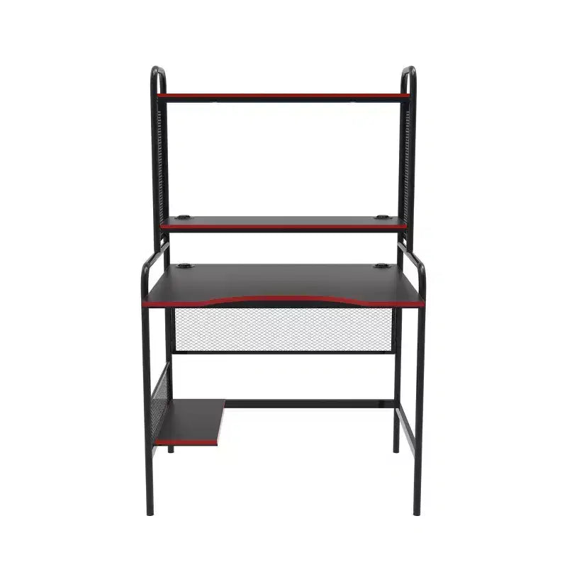 Bureau de jeu en maille et bois avec étagère de rangement ouverte – 146 cm H x 74,4 cm L x 89,9 cm P