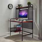 Bureau de jeu en maille et bois avec étagère de rangement ouverte – 146 cm H x 74,4 cm L x 89,9 cm P