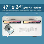 Bureau debout électrique réglable en hauteur – 119 cm L x 61 cm P, Plage de hauteur 70-120 cm
