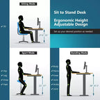 Bureau debout électrique réglable en hauteur – 119 cm L x 61 cm P, Plage de hauteur 70-120 cm