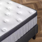 Matelas hybride Euro Box Top – Lit simple (39 po l. x 75 po L.), 12 po d'épaisseur, fermeté moyenne