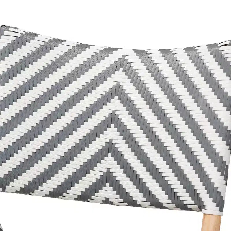 Chaise de salle à manger en rotin style bistrot français avec assise tressée et dossier incurvé – 48 cm L x 59 cm P x 88 cm H
