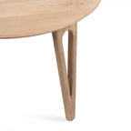Table basse ronde en manguier massif avec pieds épingles – 76 cm (diam.) x 46,35 cm (H)