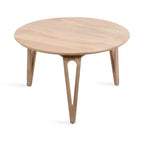 Table basse ronde en manguier massif avec pieds épingles – 76 cm (diam.) x 46,35 cm (H)