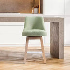 Tabouret de comptoir pivotant rembourré avec dossier haut et accoudoirs – Assise L 49 cm x P 44 cm, Hauteur fixe 66 cm
