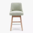 Tabouret de comptoir pivotant rembourré avec dossier haut et accoudoirs – Assise L 49 cm x P 44 cm, Hauteur fixe 66 cm
