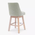 Tabouret de comptoir pivotant rembourré avec dossier haut et accoudoirs – Assise L 49 cm x P 44 cm, Hauteur fixe 66 cm