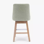 Tabouret de comptoir pivotant rembourré avec dossier haut et accoudoirs – Assise L 49 cm x P 44 cm, Hauteur fixe 66 cm