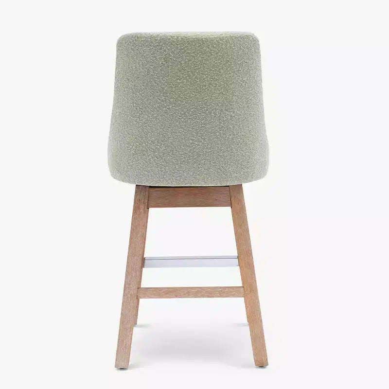 Tabouret de comptoir pivotant rembourré avec dossier haut et accoudoirs – Assise L 49 cm x P 44 cm, Hauteur fixe 66 cm