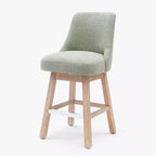 Tabouret de comptoir pivotant rembourré avec dossier haut et accoudoirs – Assise L 49 cm x P 44 cm, Hauteur fixe 66 cm