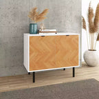 Meuble d'appoint de style Mid-Century avec 2 étagères ouvertes