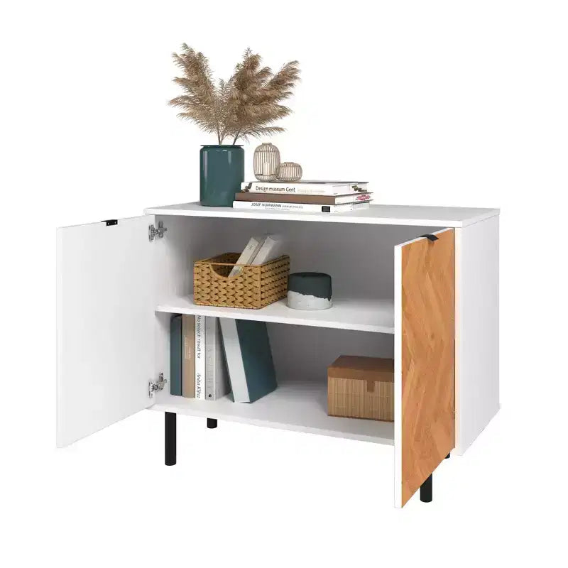 Meuble d'appoint de style Mid-Century avec 2 étagères ouvertes